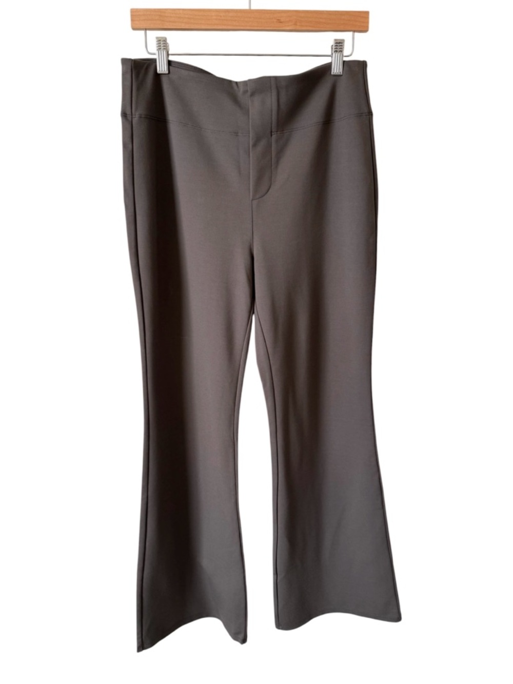 Halara Petite Flare Pants Brown High Rise Stretch Work Yoga L NWOT